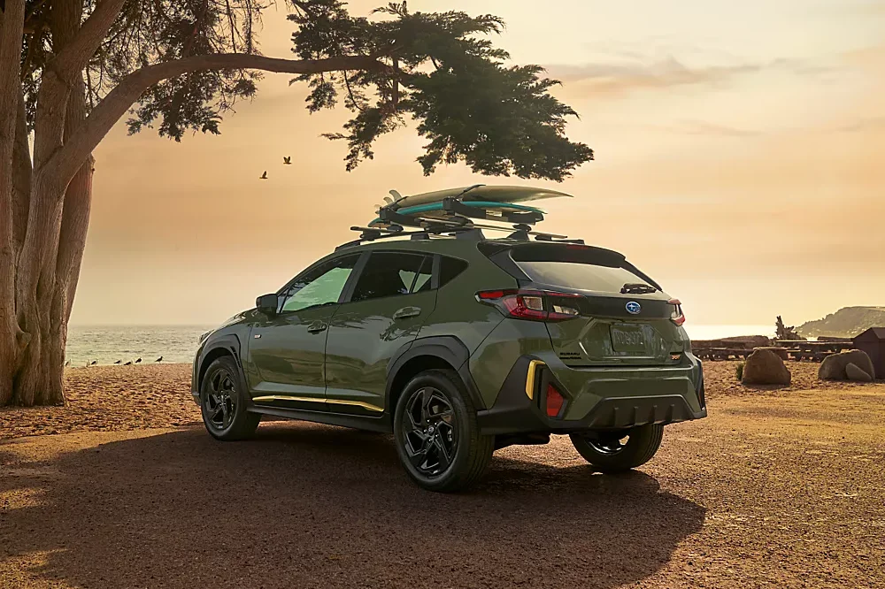 Subaru Crosstrek parked near the water