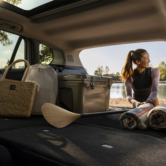 2026 Mazda CX-50 Hybrid interior 2026 Mazda CX-50 Hybrid interior and cargo area with rear seats folded