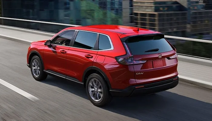 Honda CR-V driving down a highway