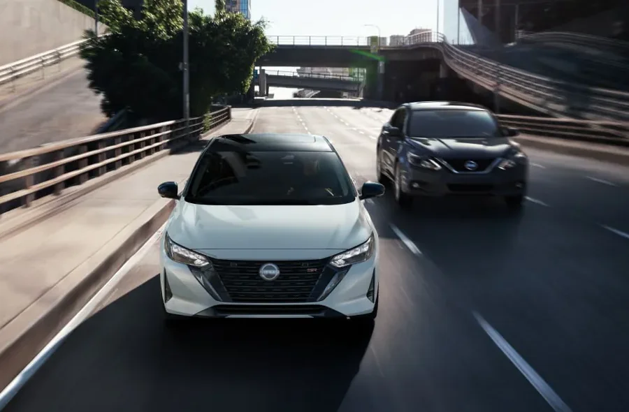 Nissan Sentra driving on a highway