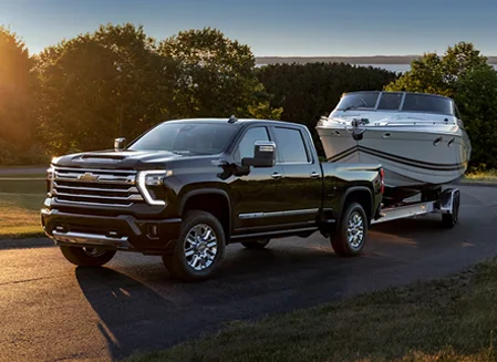 Chevy Truck towing a boat