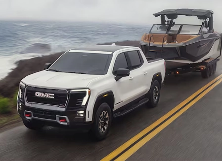 GMC Truck Towing a boat