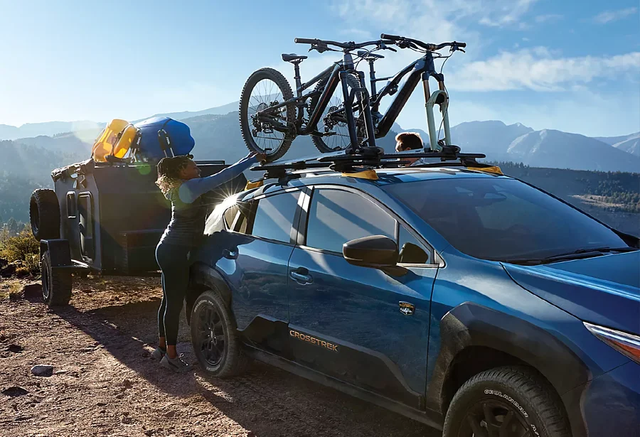 Subaru Crosstrek with Trailer and Bikes