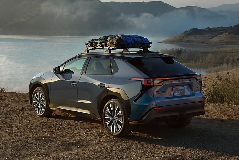 Why Buy at Burke Subaru 2026 Subaru Solterra parked near water