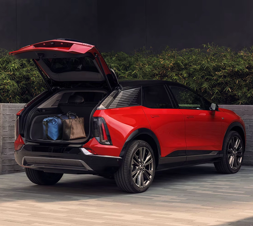 Cadillac OPTIQ with the lift gate open