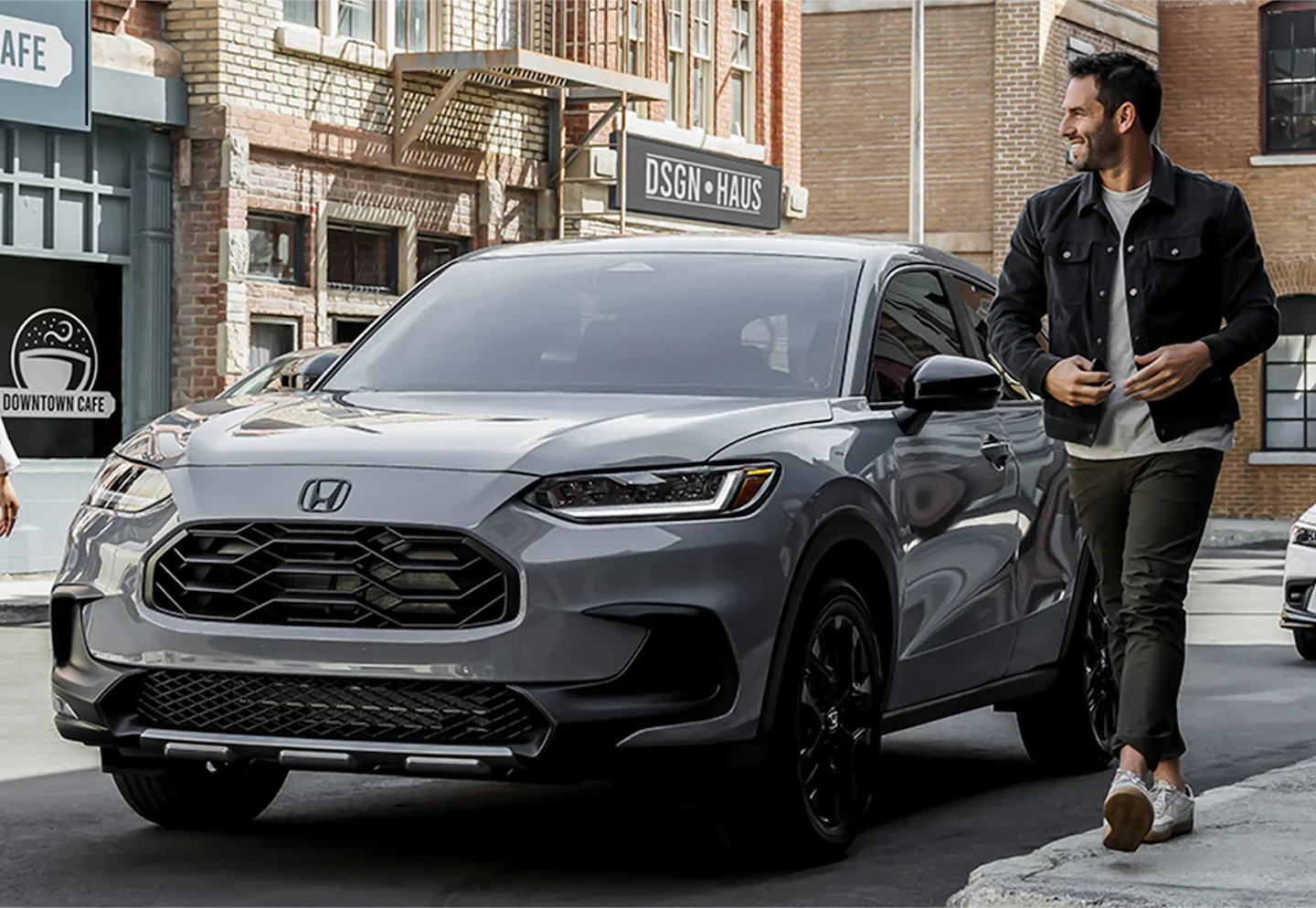 Man Walking Next to CR-V