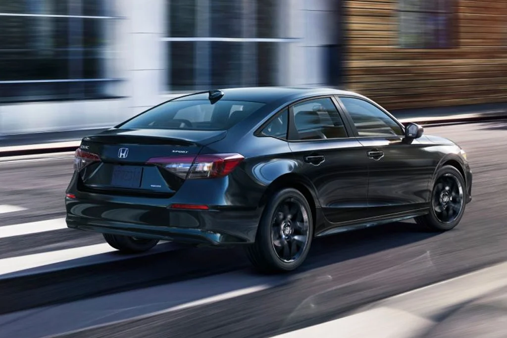 Honda Civic on a city road