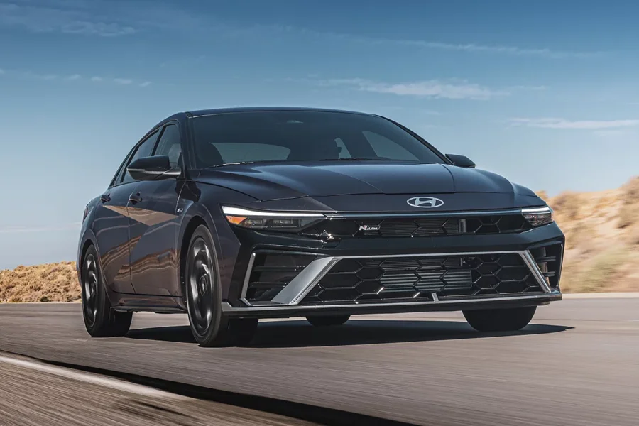 Hyundai Elantra driving