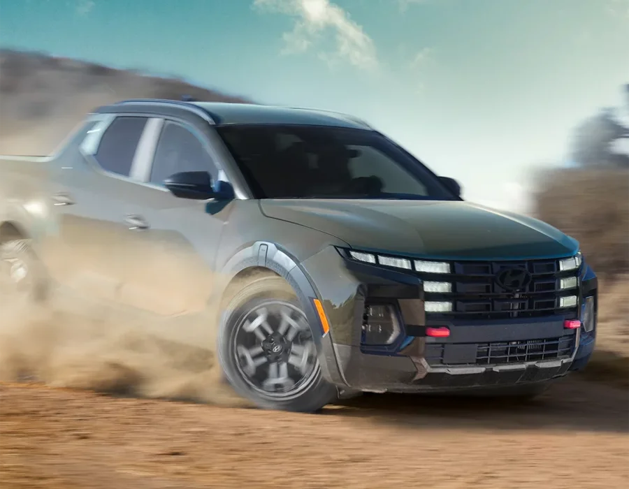 Hyundai Santa Cruz Driving Through Sand