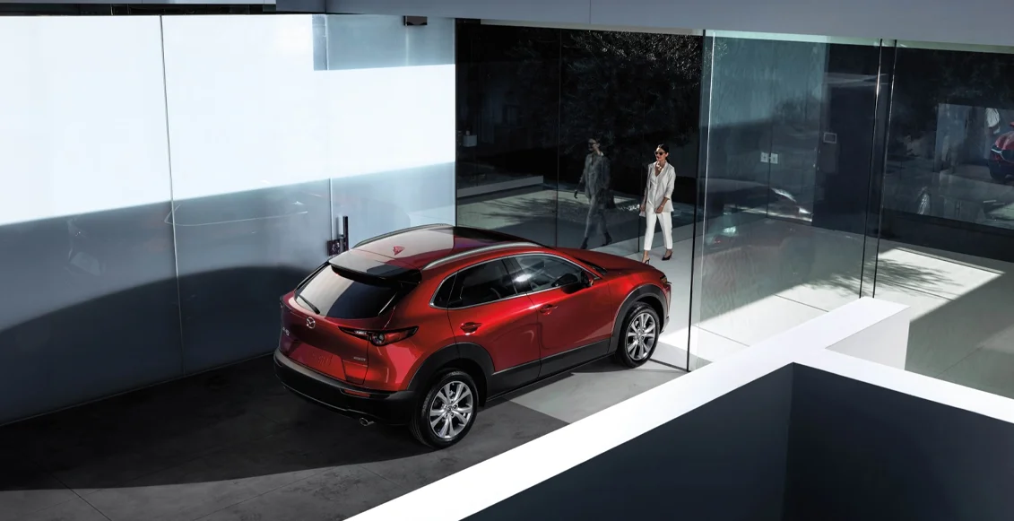 Woman walking towards a car