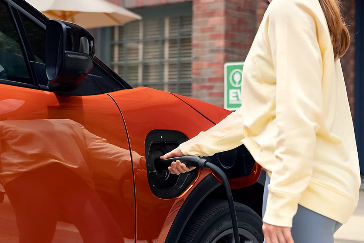 Charging an Electric Subaru
