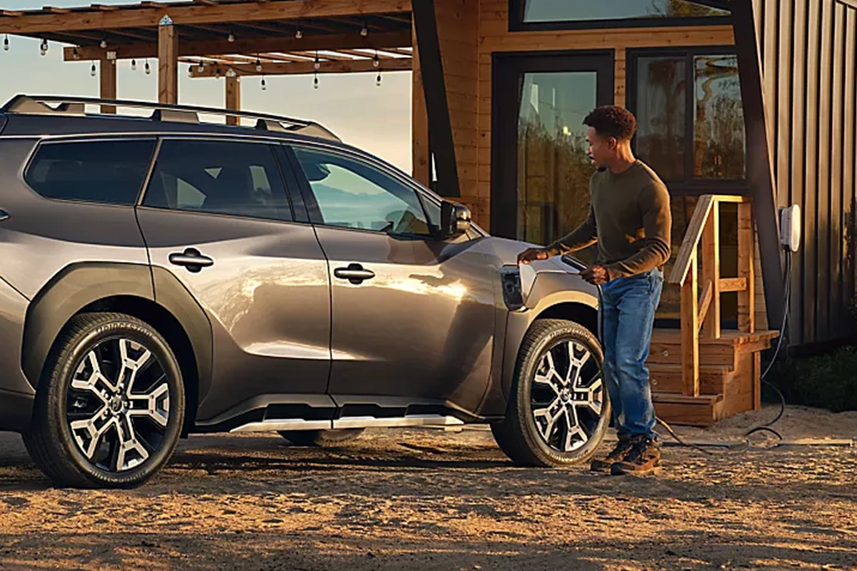 Charging an Electric Subaru