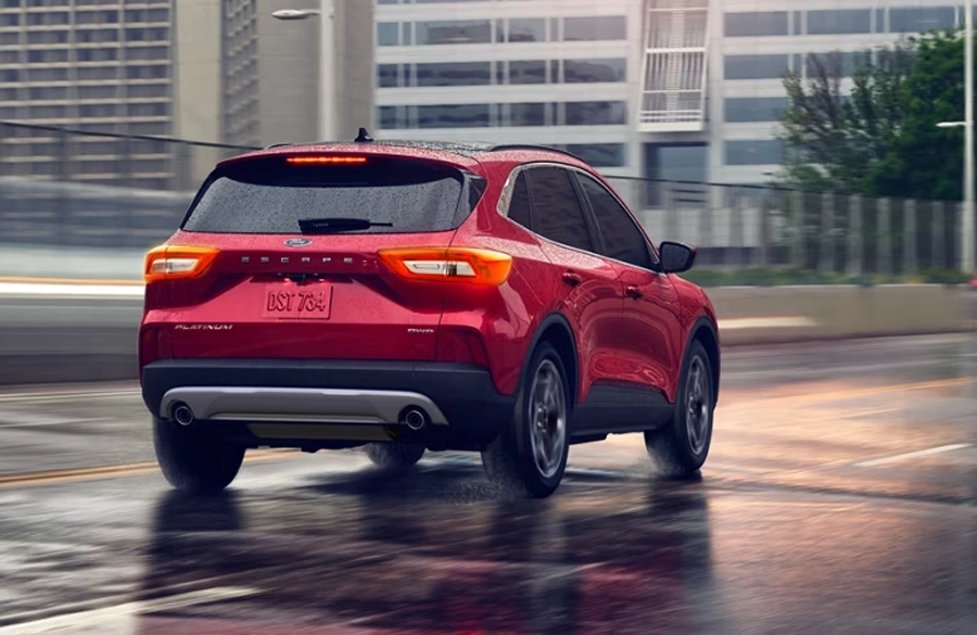 Ford Escape driving from behind