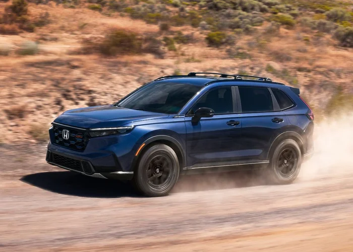 2026 Honda CR-V Hyrid on a dirt road