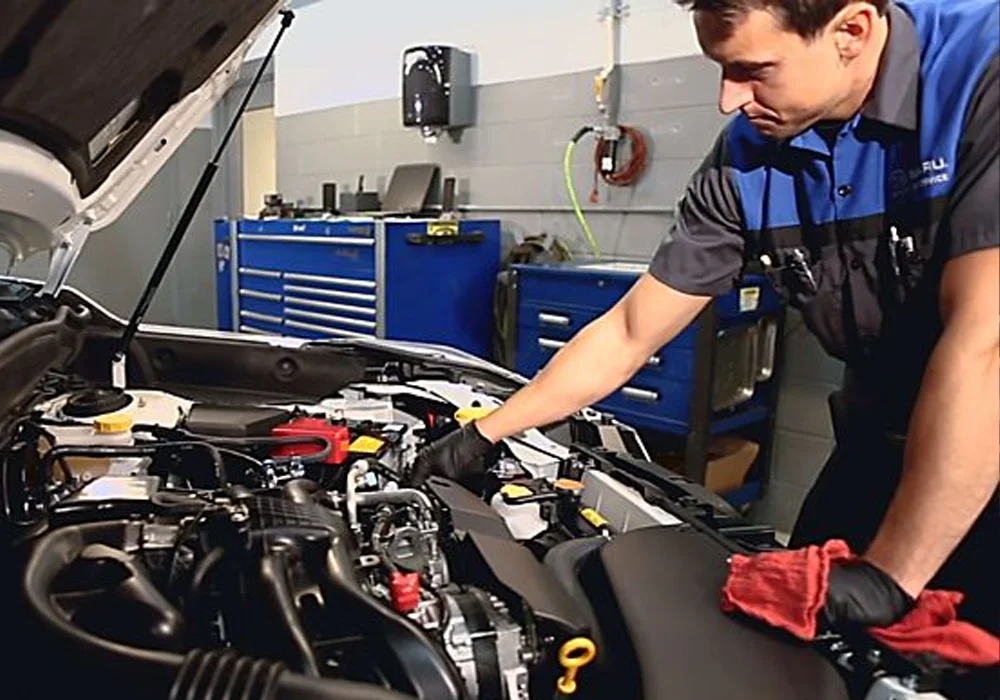 Subaru Tech Checking Engine