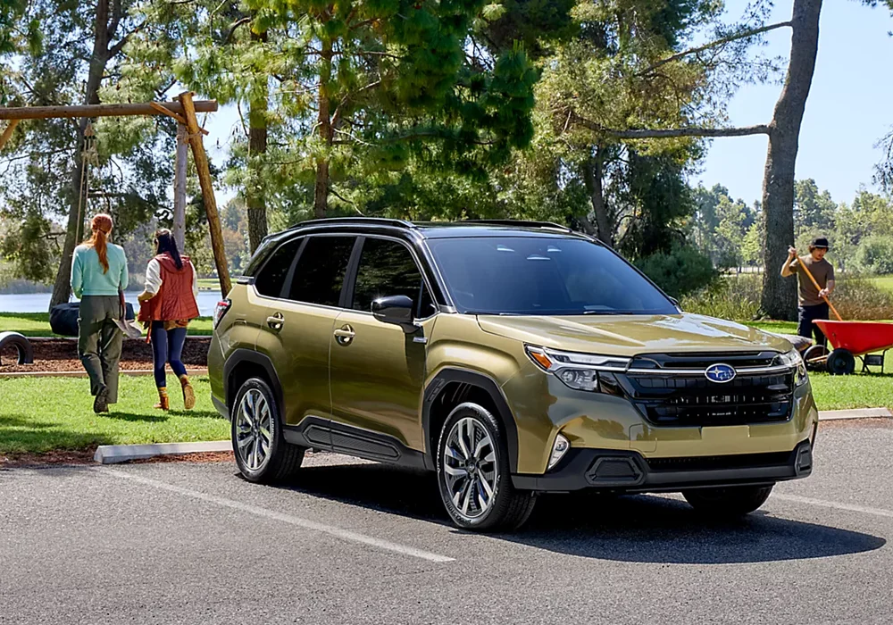 People Walking Near Subaru Forester