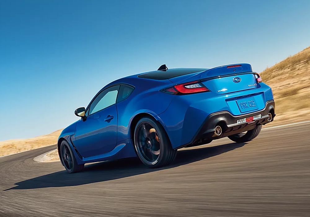 2026 Subaru BRZ driving on a remote road